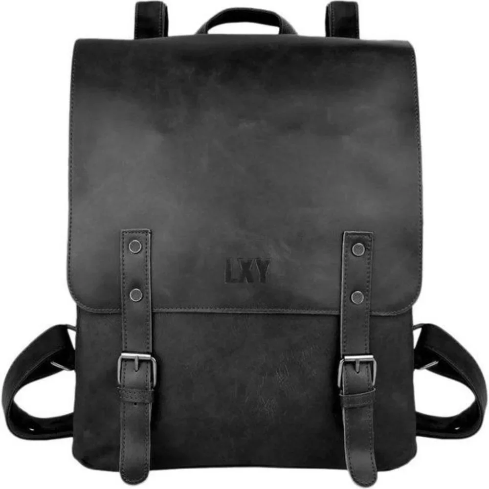 New  VINTAGE LEATHER BACKPACK: - Picture 2 of 2